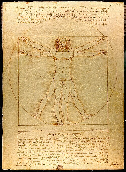 O Homem Vitruviano de Leonardo da Vinci